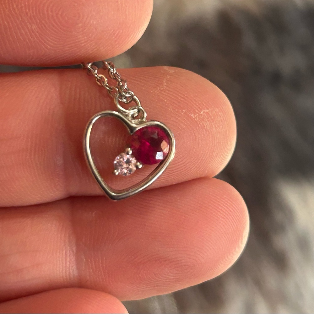 Handcrafted faceted glass crystal heart pendant on chain necklace